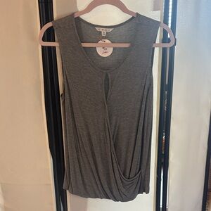 CAbi Charcoal Twist Front Tank Top